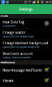 Settings page